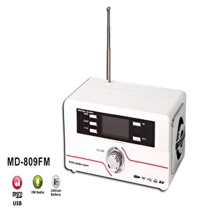 Md-809fm Beyaz Lcd Ekran Müzik Kutusu
