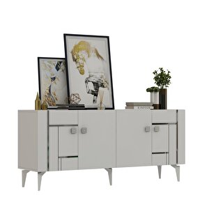 Madera Konsol Beyaz-Gümüş Beyaz Silver
