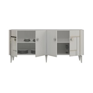 Madera Konsol Beyaz-Gümüş