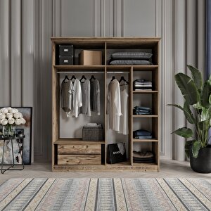 Soho 4 Kapaklı Atlantik Çam Gövde Gardırop Aytaşı Tamamı Mdf
