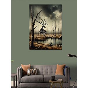 Kanvas Tablo İskelet Geyik 50x70 cm