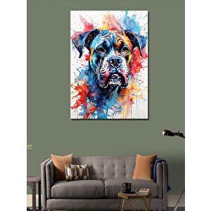 Kanvas Tablo Sulu Boya Renkli Köpek 50x70 cm