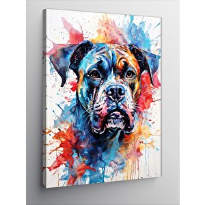 Kanvas Tablo Sulu Boya Renkli Köpek 100x140 cm