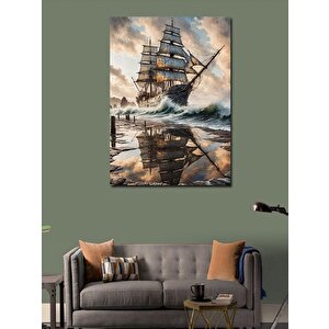 Kanvas Tablo İskeledeki Gemi 50x70 cm