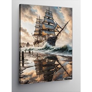 Kanvas Tablo İskeledeki Gemi 70x100 cm