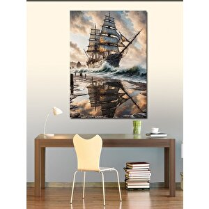 Kanvas Tablo İskeledeki Gemi 70x100 cm