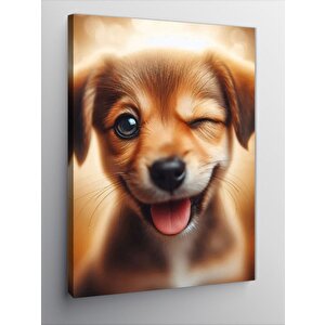 Kanvas Tablo Göz Kırpan Köpek 50x70 cm