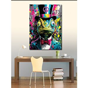 Kanvas Tablo Takım Elbiseli Kurbağa 50x70 cm
