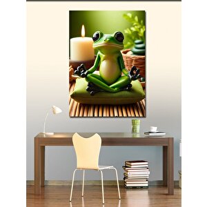 Kanvas Tablo Meditasyon Yapan Kurbağa 70x100 cm