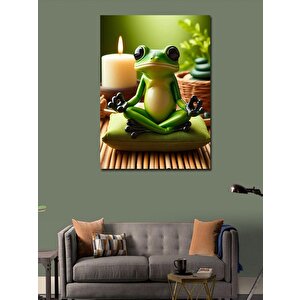 Kanvas Tablo Meditasyon Yapan Kurbağa 70x100 cm
