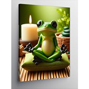 Kanvas Tablo Meditasyon Yapan Kurbağa 50x70 cm