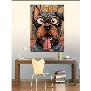 Kanvas Tablo Gözlüklü Köpek 100x140 cm