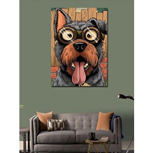 Kanvas Tablo Gözlüklü Köpek 100x140 cm
