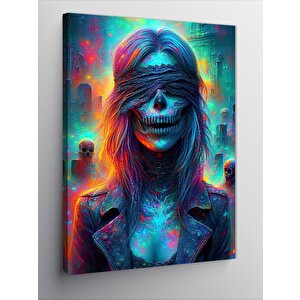 Kanvas Tablo Gözleri Bağlı İskelet 70x100 cm