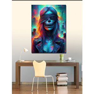 Kanvas Tablo Gözleri Bağlı İskelet 70x100 cm