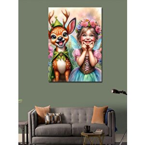 Kanvas Tablo Ceylan Ve Sevimli Kız 50x70 cm