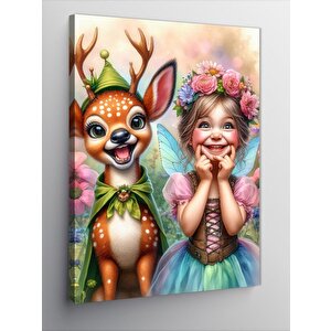 Kanvas Tablo Ceylan Ve Sevimli Kız 70x100 cm