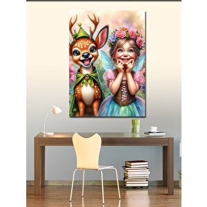 Kanvas Tablo Ceylan Ve Sevimli Kız 70x100 cm