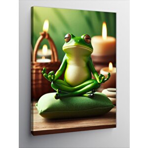 Kanvas Tablo Meditasyon Yapan Kurbağa 70x100 cm