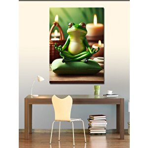 Kanvas Tablo Meditasyon Yapan Kurbağa 70x100 cm