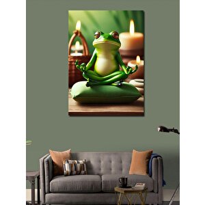Kanvas Tablo Meditasyon Yapan Kurbağa 70x100 cm