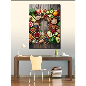 Kanvas Tablo Sağlıklı Mutfak Yiyecekler 50x70 cm