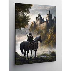 Kanvas Tablo Şövalye Ve Şato 70x100 cm