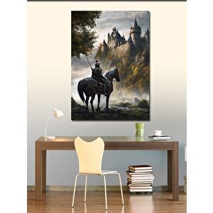Kanvas Tablo Şövalye Ve Şato 70x100 cm