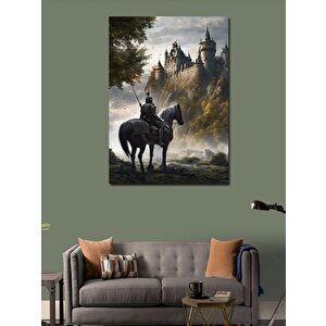 Kanvas Tablo Şövalye Ve Şato 70x100 cm