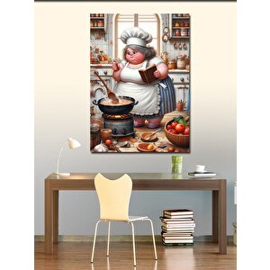 Kanvas Tablo Aşçı Kadın Mutfak Temalı 100x140 cm