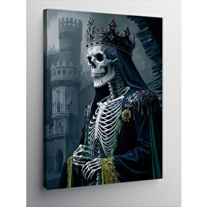 Kanvas Tablo Kral Taçlı İskelet 50x70 cm