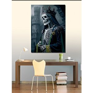 Kanvas Tablo Kral Taçlı İskelet 50x70 cm