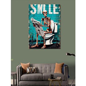 Kanvas Tablo Tuvaletteki İskelet 70x100 cm