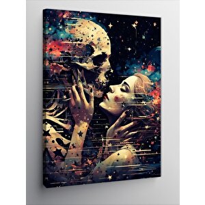 Kanvas Tablo İskelet Ve Kadın 50x70 cm