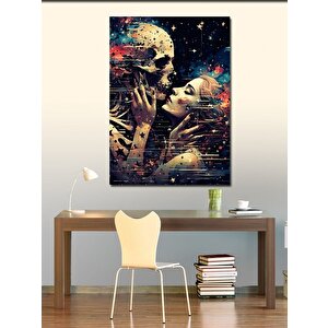 Kanvas Tablo İskelet Ve Kadın 50x70 cm