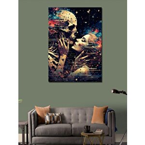 Kanvas Tablo İskelet Ve Kadın 50x70 cm
