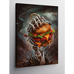 Kanvas Tablo Çizburger Ve İskelet 70x100 cm