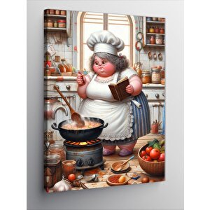 Kanvas Tablo Aşçı Kadın Mutfak Temalı 70x100 cm
