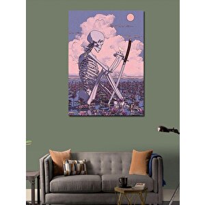 Kanvas Tablo Samuray İskelet 50x70 cm