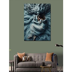 Kanvas Tablo Gelinlikli İskelet Ve Ona Sarılan Kadın 70x100 cm