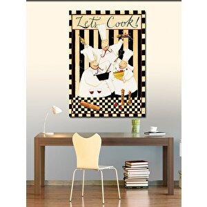 Kanvas Tablo Aşçı Adamlar Mutfak Temalı 70x100 cm