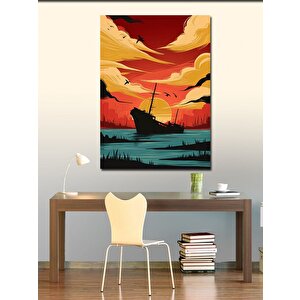 Kanvas Tablo Batan Gemi 70x100 cm