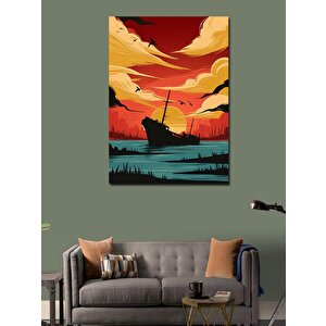 Kanvas Tablo Batan Gemi 70x100 cm