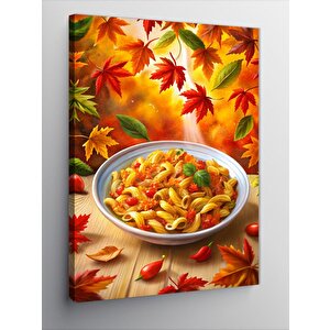 Kanvas Tablo Domatesli Makarna Mutfak Temalı 50x70 cm