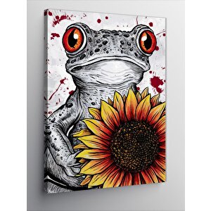 Kanvas Tablo Kasımpatı Ve Kurbağa 50x70 cm