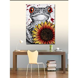 Kanvas Tablo Kasımpatı Ve Kurbağa 50x70 cm