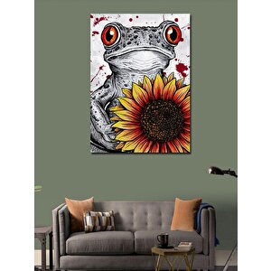 Kanvas Tablo Kasımpatı Ve Kurbağa 50x70 cm