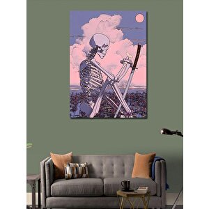 Kanvas Tablo Samuray İskelet 100x140 cm