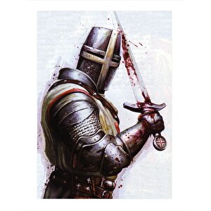 Kılıcı Kanlı Şovalye Mdf Poster 25cmx 35cm 25x35 cm