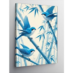 Kanvas Tablo Bambu Ve Kuşlar 100x140 cm